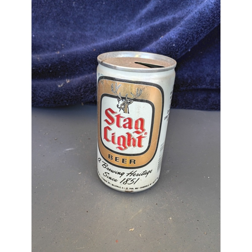 STAG LIGHT BEER 12 OZ Aluminum empty BEER CAN HEILEMAN BREWERIES INC 9 CITY